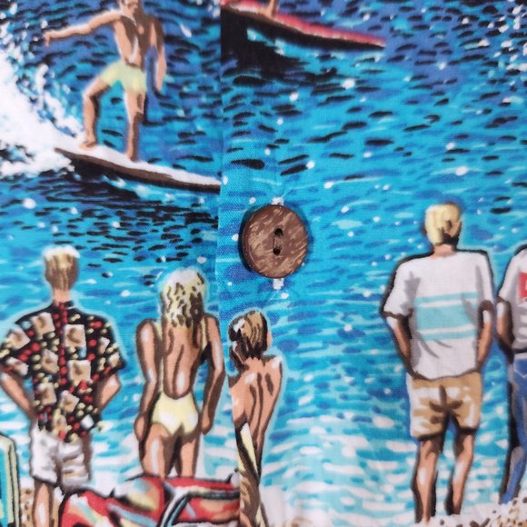 Joe Kealoha Hawaiian Button Shirt Mens Large Retro Cars Surfboards Beach Vacay - Picture 8 of 13